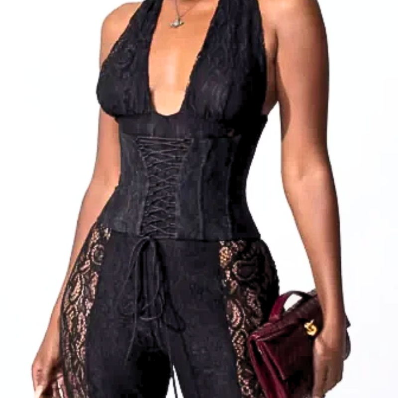 Anita Chic Halter V-Neck Jumpsuit