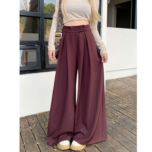 High Waist Drooping Loose Casual Mopping Suit Pants