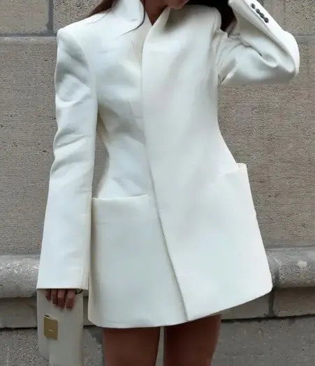 White Power Shoulder Blazer
