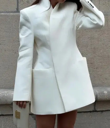 White Power Shoulder Blazer