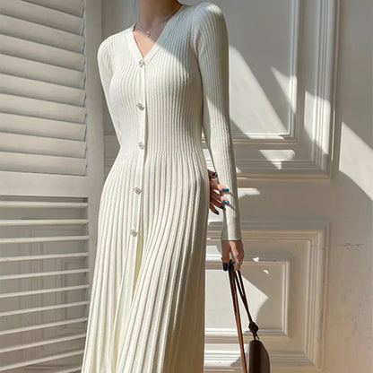 Women's Long Fashionable Knitted Dress