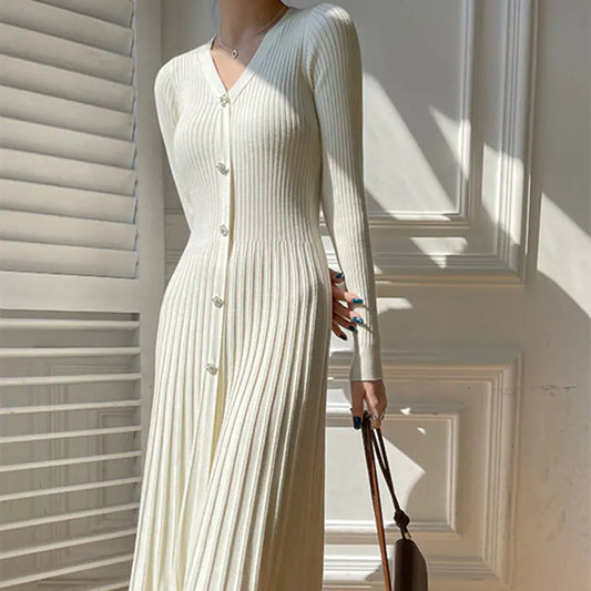 Women's Long Fashionable Knitted Dress