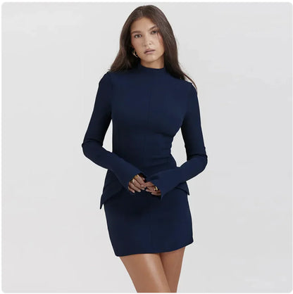 Elara Slim-Fit Pleated Dress